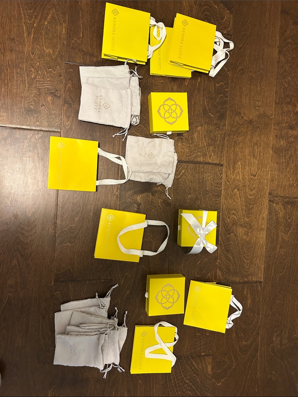 Kendra Scott Yellow Gift Boxes and Pouches Set packaging only